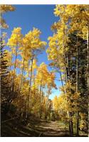 Yellow Leaves on an Aspen Tree in the Fall Journal: 150 Page Lined Notebook/Diary