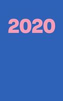 2020: Cute Monthly and Weekly Planner for the New Year with Blue and Pink Cover Design