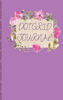 Dot Grid Journal: PINK FLOWERS & GREEN LEAVES ON VIOLET BACKGROUND DESIGN COVER - 8.5" X 11" DOTS spaced .2" apart 100 pages - NOTEBOOK SKETCHBOOK DOT GRID COMPOSITIO