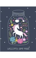 Unicorns Are Real: Unicorn In A Jar Magic Blank Sticker Book 100 pages