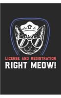 License And Registration RIGHT MEOW: Führerschein und Ausweis SOFORT! Notizbuch / Tagebuch / Heft mit Karierten Seiten. Notizheft mit Weißen Karo Seiten, Malbuch, Journal, Sketchbuch, P