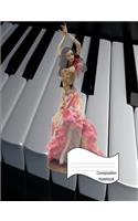 Composition Notebook: College Ruled Blank Lined Journal Diary - Piano with Dancer