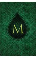 Monogram M Notebook: Blank Journal Diary Memoir Log Logue(13 Monogram Chartreuse 150 Lined)