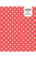 2019 Weekly Splendid Planner: Classic Red & White Polka Dot Dated Weekly & Monthly Schedule Calendar Notebook, Soft Cover