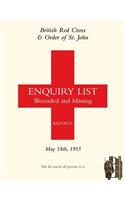 British Red Cross and Order of St John Enquiry List for Wounded and Missing: May 18th 1915(English)