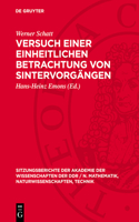 Versuch Einer Einheitlichen Betrachtung Von Sintervorgängen