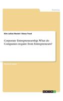 Corporate Entrepreneurship. What do Companies require from Entrepreneurs?