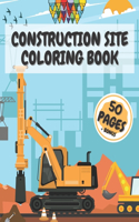 Construction Site Coloring Book