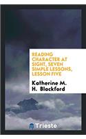 Reading Character at Sight, seven simple lessons, Lesson Five