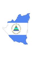 Flag of Nicaragua Overlaid on the Nicaraguan Map Journal