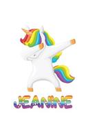 jeanine: jeanine 6x9 Journal Notebook Dabbing Unicorn Rainbow