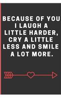 Because Of You I Laugh A Little Harder, Cry A Little Less, And Smile A Lot More