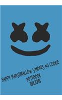 Happy Marshmallow S'mores No Cookie Notebook Blue