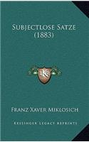 Subjectlose Satze (1883)