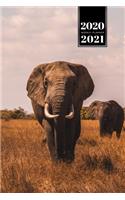 Elephant Mammoth Week Planner Weekly Organizer Calendar 2020 / 2021 - Two Friends