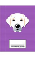 Composition Notebook - College Ruled: Purple Labrador Retriever - 109 pages 8.5"x11" - White Blank Lined Exercise Book - School Subject - Gift For Kids Teenager Adult Teacher Student - J