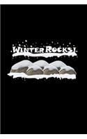 Winter rocks: 6x9 WINTER - lined - ruled paper - notebook - notes