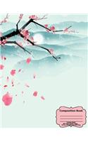 Floating Cherry Blossums Composition Book: college ruled paper 8.5x11 (large) 100 sheet 200 page book for teenage girl or woman's diary, men's journal, college, high school, elementary school