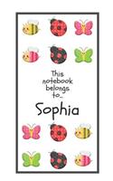 Sophia's Notebook: Children's Personalized Writing Journal with Name for Girls