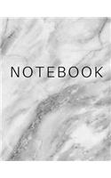 Notebook: Marble Unlined Notebook - Large (8.5 x 11 inches) - 100 pages, Smooth Matte Cover