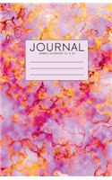 Journal: Pink, Purple, And Golden Yellow Marble Notebook 5.5 x 8.5(Journal to Write in)