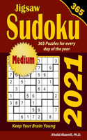 2021 Jigsaw Sudoku: 365 Medium Puzzles for Every Day of the Year: Keep Your Brain Young(11 Game Calendars)