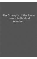 The Strength of the Team is each Individual Member.