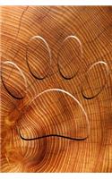 Carved Dog Paw Print: 110 Page Blank Notebook - Ruled Paper Journal - 6 x 9 (15.24 x 22.86 cm)