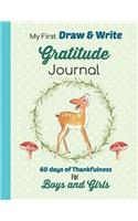 My First Draw and Write Gratitude Journal 60 Days of Thankfulness for Boys and Girls: Sweet Woodland Animal design is perfect for beginning writers.