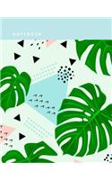 Notebook: Modern Geometric Design with Monstera Leaves ... for School, College, Work, Business Notes, Personal Journaling, Planning, Hand Lettering... Perfect