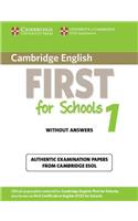 Cambridge English First for Schools 1 Student's Book without Answers