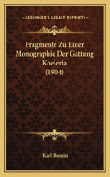 Fragmente Zu Einer Monographie Der Gattung Koeleria (1904)