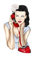 Pin-Up Girl on the Phone Journal