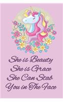 Unicorn Notebook Journal and Sketchbook with Quote