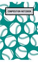 Softball Wide Ruled Composition Notebook