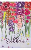 Siobhan: Personalized Lined Journal - Colorful Floral Waterfall (Customized Name Gifts)