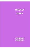 Weekly Diary Twenty Twenty: 6x9 week to a page 2020 diary planner. 12 months monthly planner, weekly diary & lined paper note pages. Perfect for teachers, students and small bu