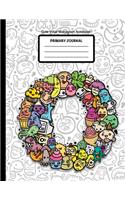 Cute Initial Monogram Notebook Primary Journal
