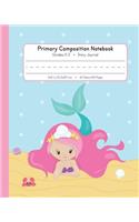 Primary Composition Notebook Grades K-2 Story Journal: Picture Space And Dashed Midline - Kindergarten to Early Childhood - 120 Story Paper Pages - Mermaid Watercolor Series