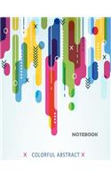 NoteBook: COLORFUL ABSTRAC On White Cover This Notebook Journal Diary, 110 Dashed lines pages, 8.5" x 11", Date on top(3 Colorful Abstrac)
