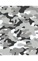 Camouflage Gray Notebook - 4x4 Graph Paper
