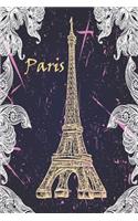 Paris: Paris Themed Dots Grid Notebook, 6 X 9 Dotted Journal, A5 Travelers Cover, Dairy, Planner 120 Pages, V.48