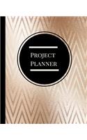 Project Planner: An Undated 53 Week Organizer Planner Notebook for Project Management, Scheduling, Jotting Down Notes And Ideas In Rose Marble Gold Theme