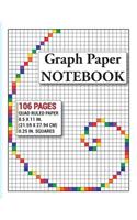 Graph Paper Notebook: Coloring Grid Paper Notebook, Quad Ruled, 106 Pages (Large, Letter, 8.5 X 11), .25 Inch Squares(4 Notebook Journal)