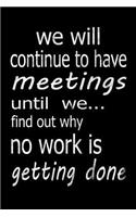 We Will Continue to Have Meetings Until We Find Out Why No Work Is Getting Done