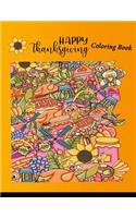 Happy Thanksgiving Adults Coloring Book: Thanksgiving Turkey Coloring Book Large Print