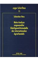 Meta-Analyse Angewandter Gleichgewichtsmodelle Des Internationalen Agrarhandels