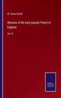Remains of the early popular Poetry of England