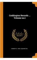 Coddington Records ... Volume no.1