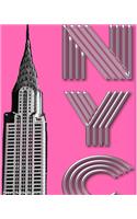 Hot Pink New York City Chrysler Building creative drawing journal